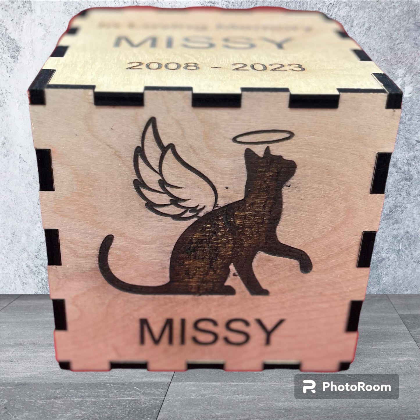 5 inch cube Wood Memorial Box